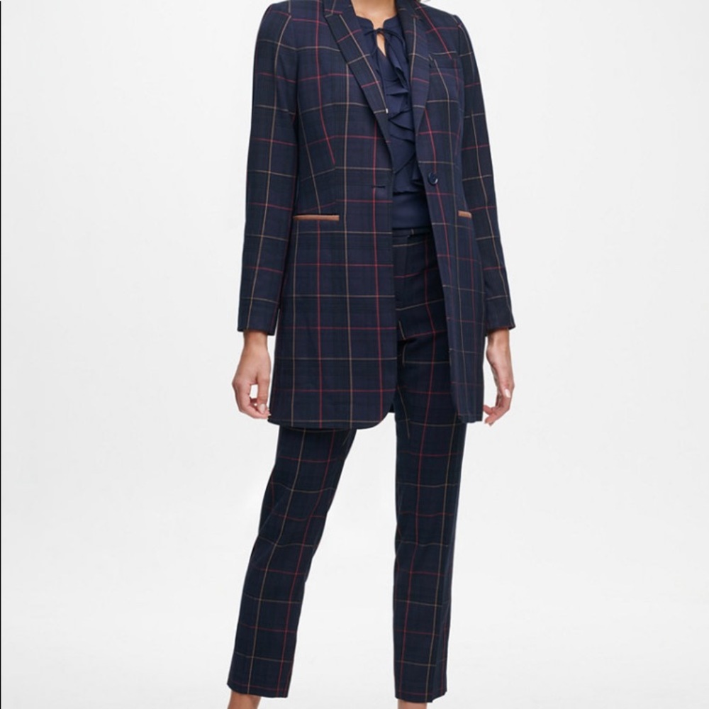 Hilfiger Elbow-Patch Plaid Suit (Blazer & Pants)